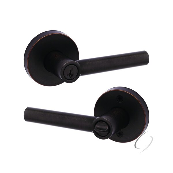 Kwikset Milan Lever , Round Rose Entry Door Lock SmartKey , 6AL Latch, RCS Strike Venetian Bronze Finish 740MILRDT-11PS - main